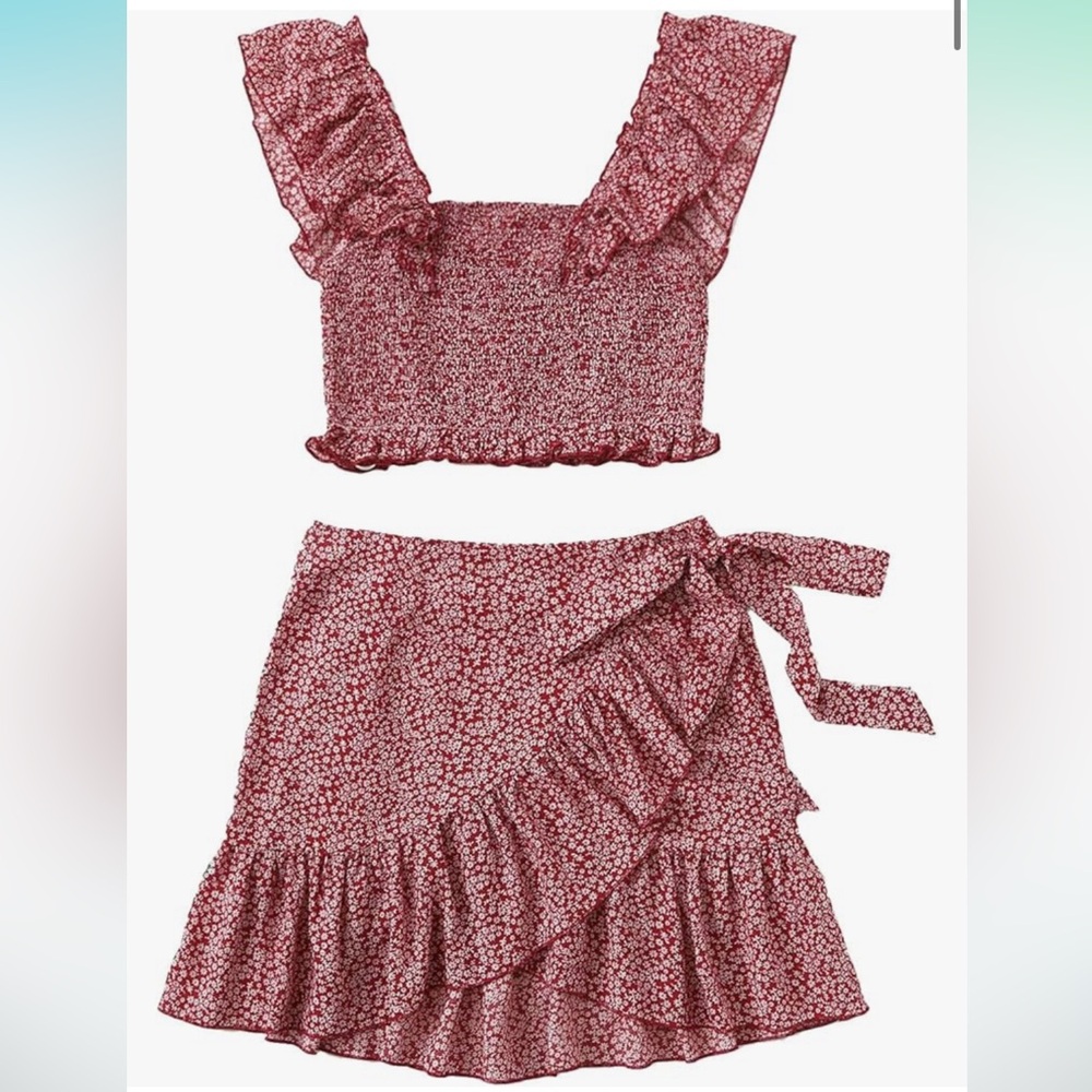 NWOT Two piece set with wrap skirt